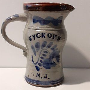 Vintage Studio Art Salt Glaze Pottery Pitcher Wyckoff N.J. Artist Signed Harvey